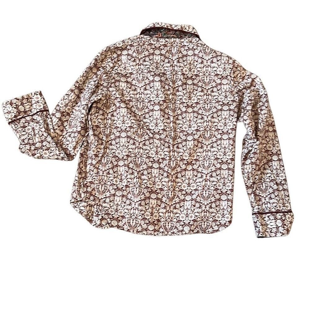 Printed Long Sleeve Pajama Set - Burgundy Floral - Picture 3 of 14